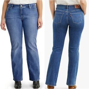 Levis Classic Bootcut Jeans Womens Sz 16 33 x 32 Plus Blue Mid-Rise Medium Wash